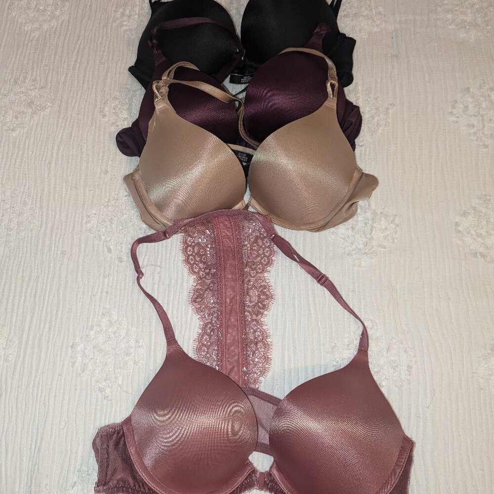 Victoria's Secret Bra Set - Black, Tan And Mauve